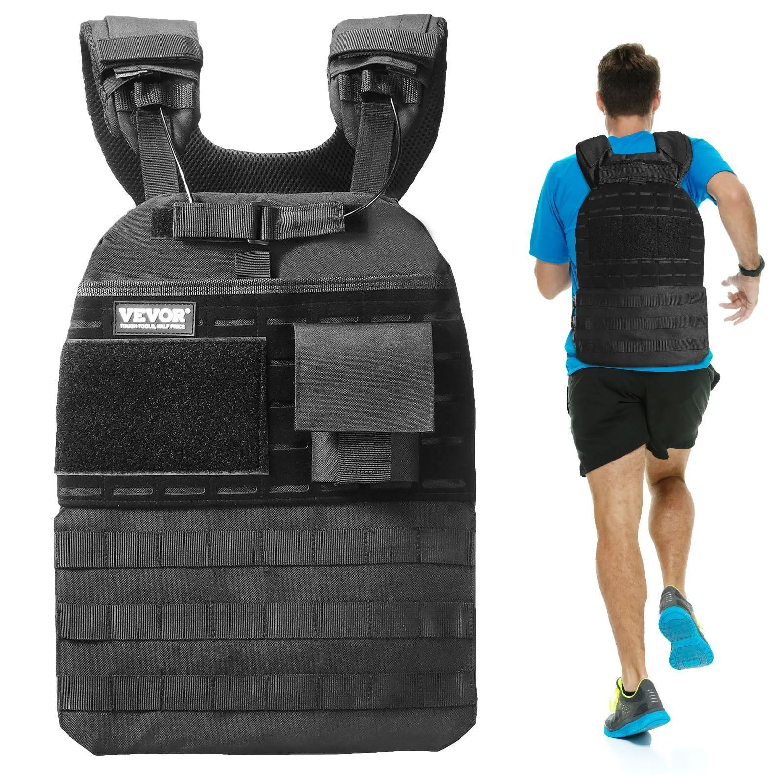 【Summerfinds】VEVOR Weighted Vest, 40lb Weight Vest, Adjustable Body Weight Jacket for Men Women, Workout Equipment for Strength and Endurance Training, Running, Jogging, Walking, Fitness, and Weight Loss