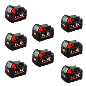 Milwaukee 18V 8000mAh Lithium-Ion Battery Pack Replacement for M-18 Cordless Tools with LCD Indicator & Protection Features