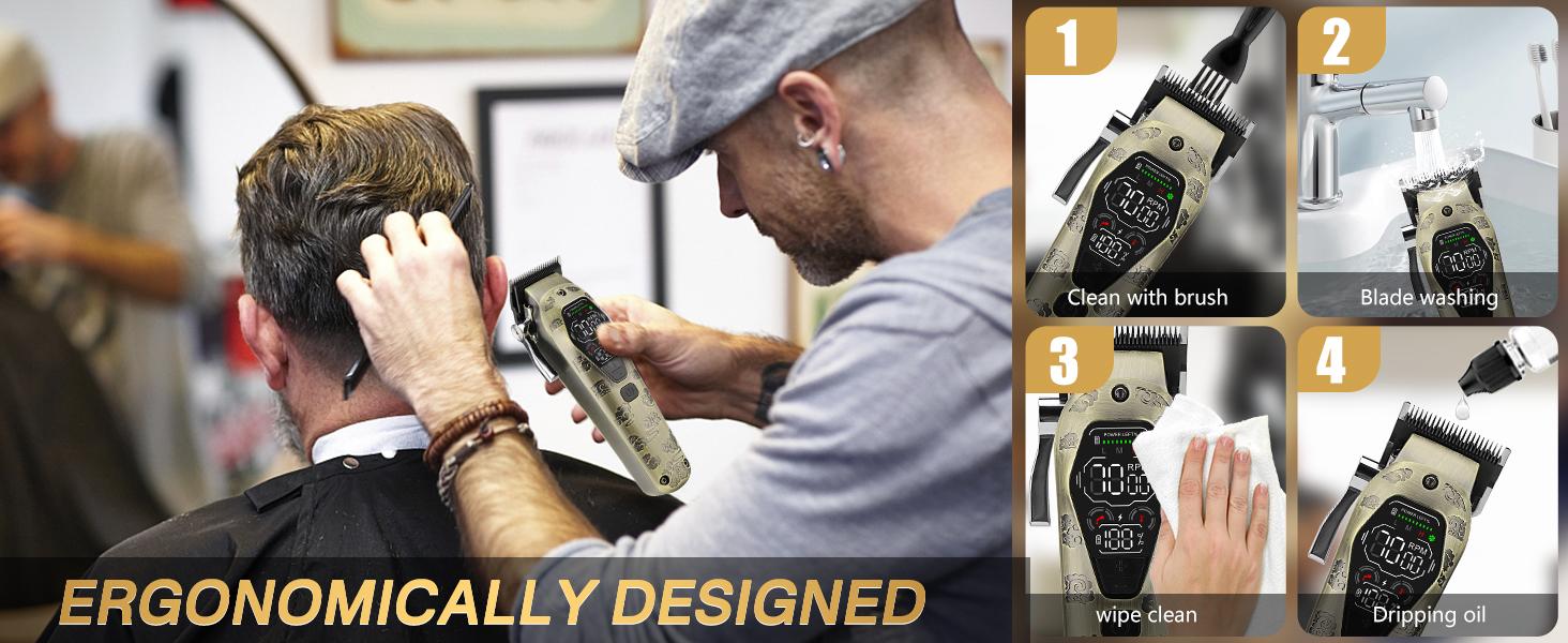 Hair Clippers for Men Professional, T-Blade Hair Trimmer for Men, Electric Shaver Razor, Beard Trimmer, 3 in 1 Cordless Barber Clippers and Trimmers Set, Haircutting Kit LCD Display (Bronze) Hair Clippers for Men Professional, T-Blade Hair Trimmer for Men, Electric Shaver Razor, Beard Trimmer, 3 in 1 Cordless Barber Clippers and Trimmers Set, Haircutting Kit LCD Display (Bronze)
