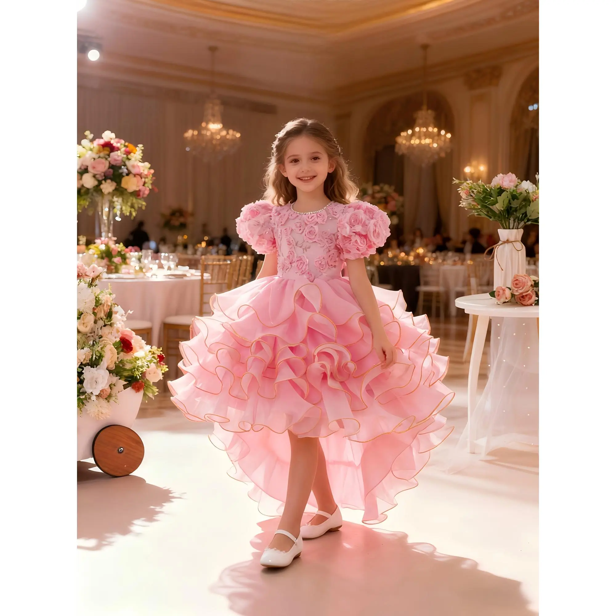 chinese dress ladies Lace Vintage Short Front Back Long Tail Evening Party Dress – HER SHOP main image 1