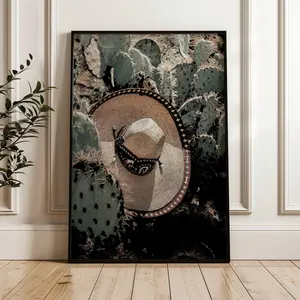 Classic Mexican Wall Print Mexico Desert Print Mexican Desert Wall Art Print Mexico Nopal Print, MX-39