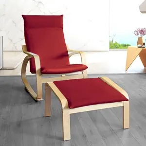 Velvet Burgundy Red Chair and Ottoman Covers, Compatible with IKEA Poang