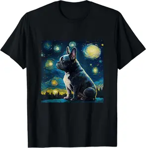 100% Cotton French Bulldog Van Goh Dog Puppy T-Shirt