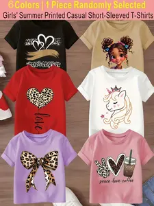 Randomly send 1pc from 6 Colors, 【Summer T-shirts-Daily and Festive Party Knitted Tops-Comfortable Round Neck T-shirts-Birthday or School Uniforms-Professional Shirts, Fun Pattern T-shirts, Funny Graphic Tees, Outdoor Styles】