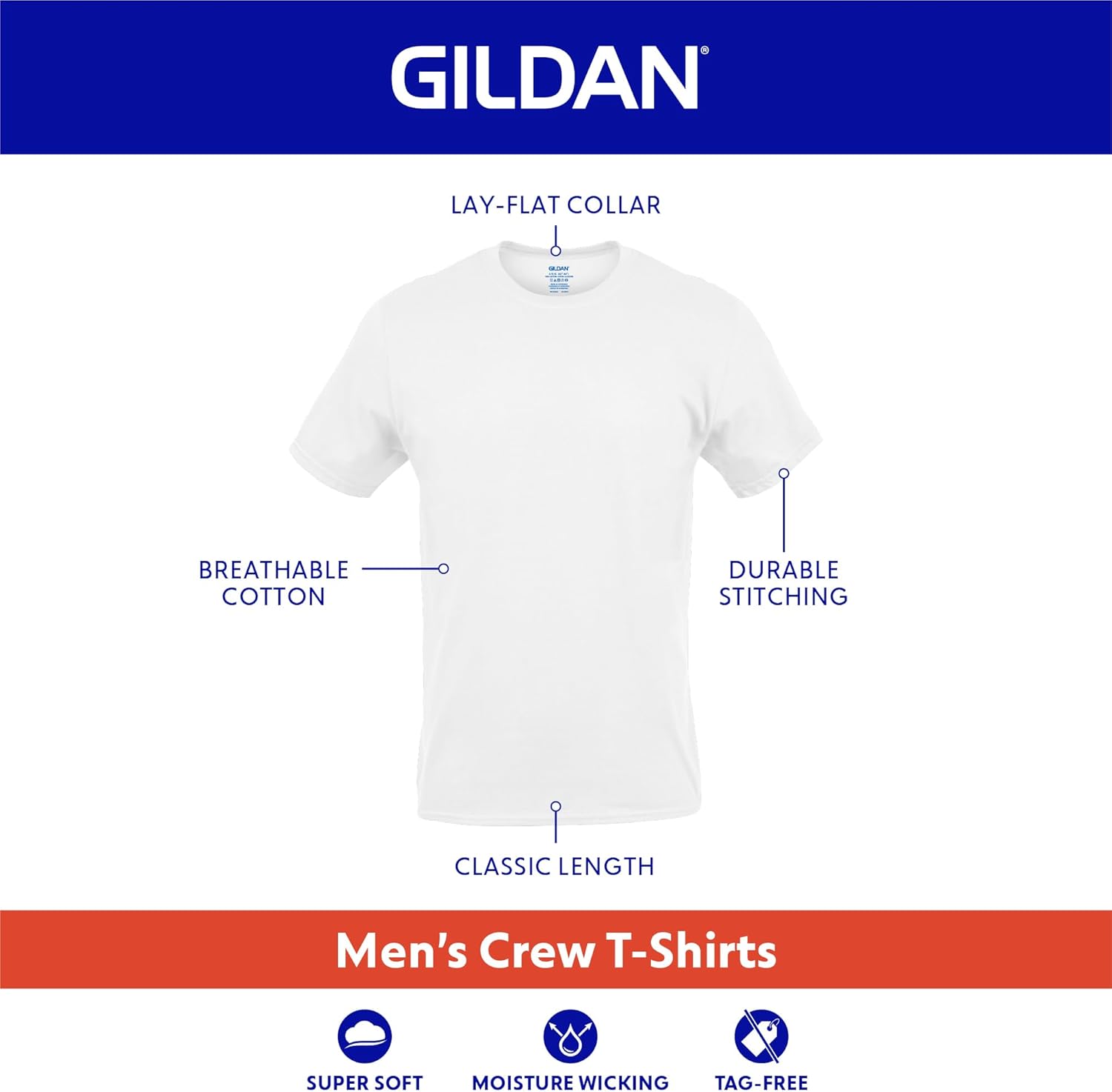 NEW2026! Gildan Men's Crew T-Shirts, Multipack, Style G1100