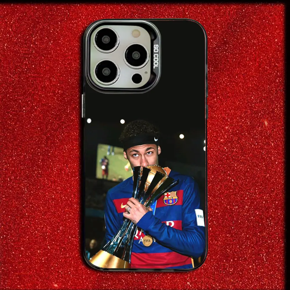 Football N-Neymar Phone Case For iPhone 17 Air 16,15,14,13,12,11,Mini,Pro,E,MAX Gray Matte Silicone Black Cover
