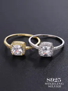 Square Engagement Ring, Elegant and Exquisite Gift Jewelry, Engagement Wedding Rings, Perfect for Women's Weddings, Parties, Birthdays, Daily Wear at Work