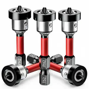 5PCS Drywall Bit Set with Depth Stop, Magnetic PH2, 1/4" Hex Shank, Perfect Screw Control for Plasterboard, No Overdrilling or Stripping