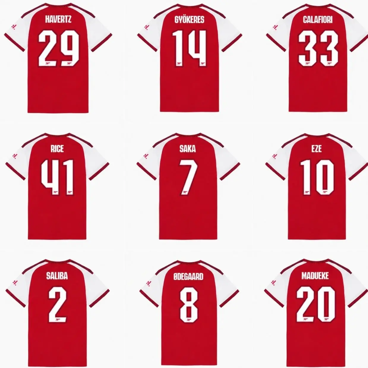 Custom Red Soccer Jersey UCL Arsenal Football Shirt Unisex Breathable Home Style Tee 2026/2027
