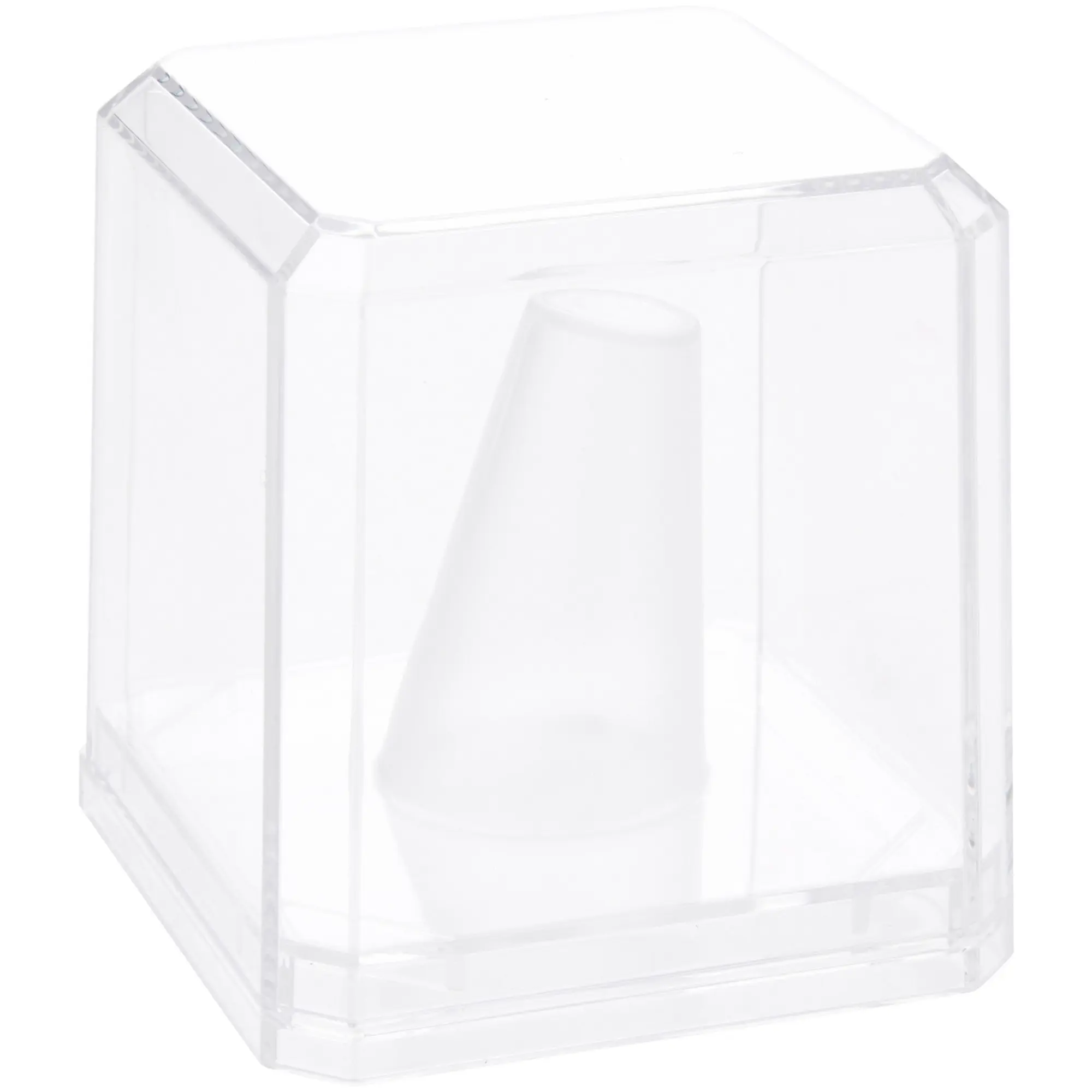 Pioneer Plastics Acrylic Ring Finger Display Case with Clear Base, 2.25" W x 2.25" D x 2.5" H