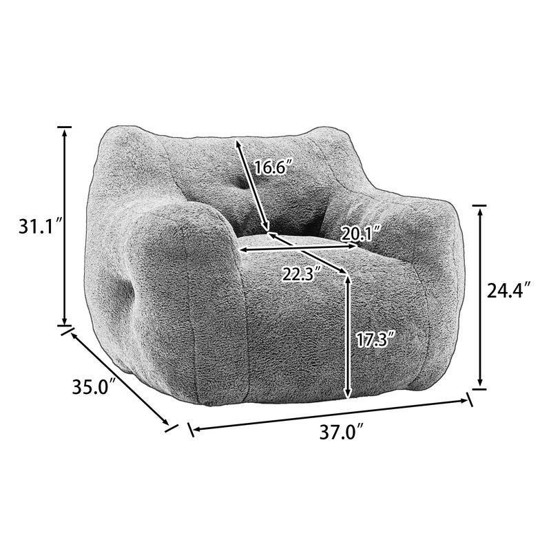 Giant Bean Bag Chair with Armrests High-Density Foam Filling for Ultimate Comfort and Relaxation in Living Room Bedroom Reading