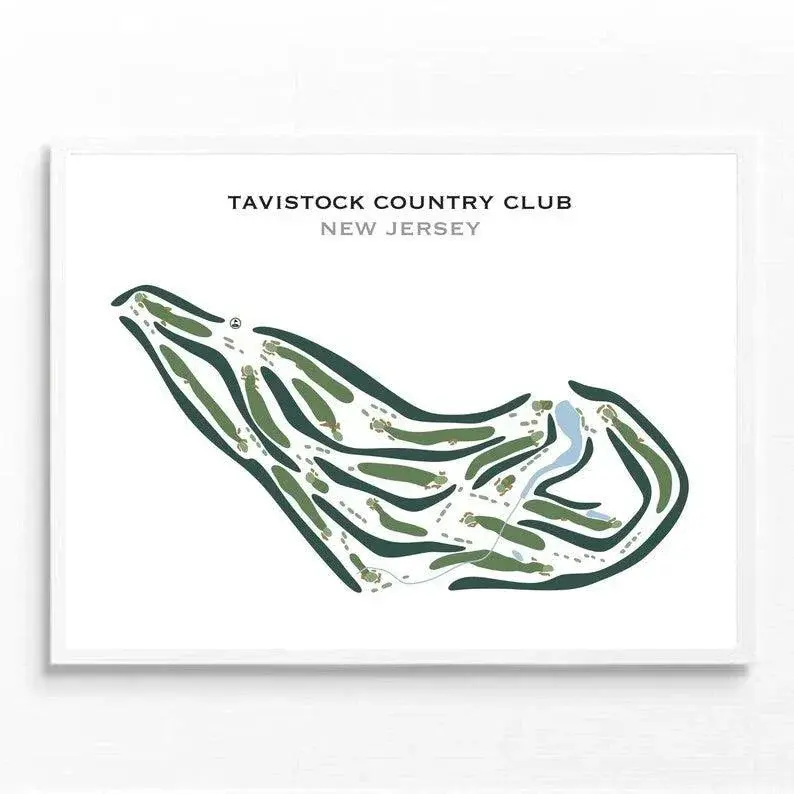 Tavistock Country Club New Jersey Golf Course Map Print – Poster & Canvas Golf Wall Art