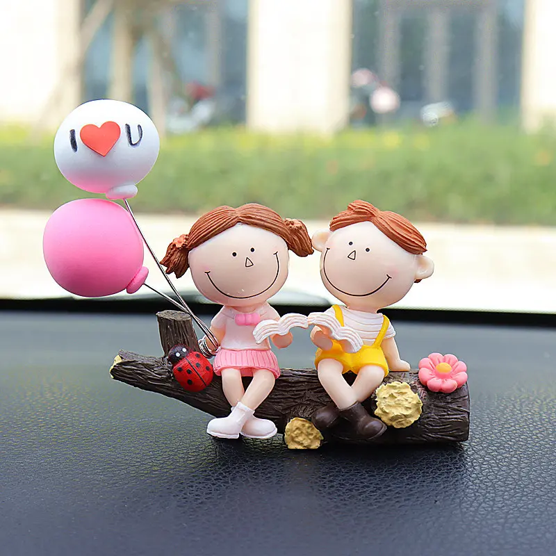 Cute Cartoon Couple Statue - Home Decor Accent, Car Interior Ornament, Boyfriend Gift
