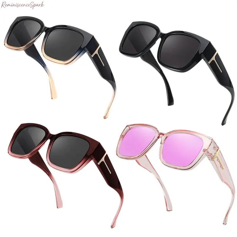 Unisex 4-Pack Polarized Over-The-Glasses Sports Eyewear, Rectangular Mirrored Frame, UV400 Anti-Glare Protection, Durable Shades for Driving & Outdoor Sports, Off-Road Sports Eyewear