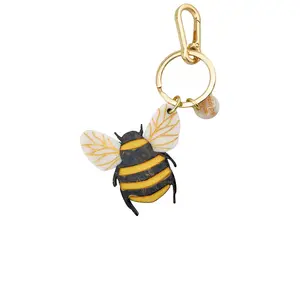 Solar Eclipse Hand-painted Honey Bee Bag Charm & Keychain