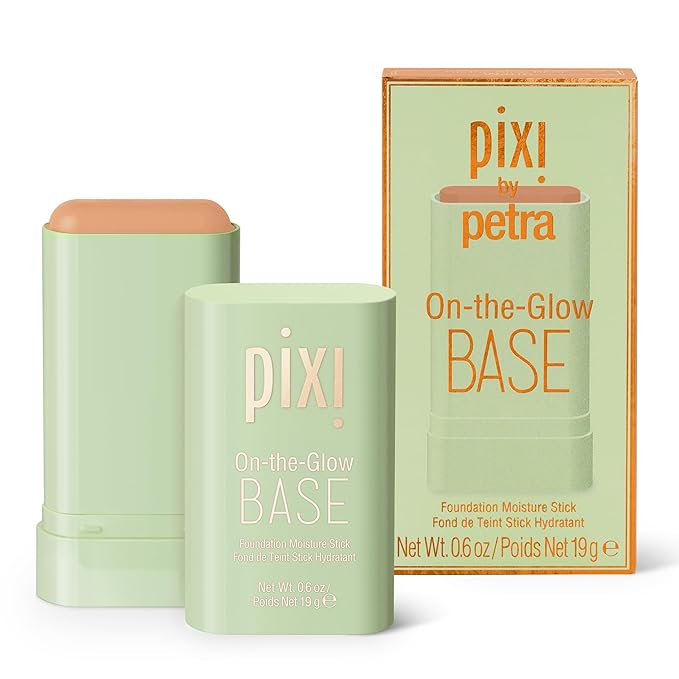 Pixi On-the-Glow BASE Foundation Moisture Stick 19g - Hydrating Concealer Makeup for Radiant Skin Tone & Fresh-Faced Glo