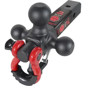 Trailer Hitch Tri-Ball Hitch Mount w/Matte Black Triple Hitch Balls 1-7/8-inch, 2-inch, 2-5/16-inch, Multi-fit for 2 inch Trailer Hitch Receiver