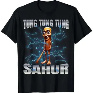 Tung Tung Tung Sahur Graphic T-Shirt Made In USA For Women For Men [Urbanvoice Decay.US 180G/230G 100% cotton short-sleeve/hoodie, soft and comfortable]