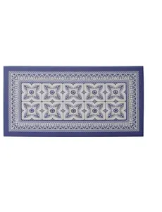 J&V TEXTILES 20" x 55" Oversized Cushioned Anti-Fatigue Kitchen Runner Mat (Blue Geo)