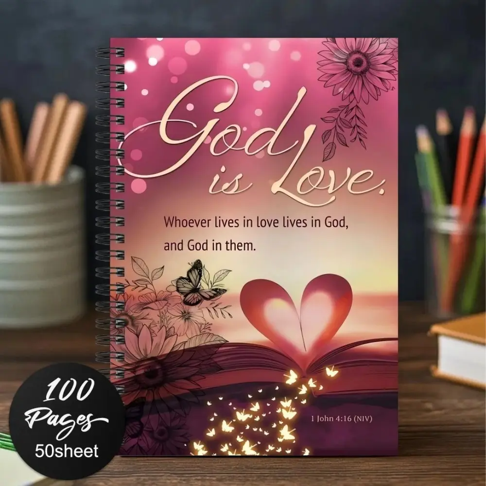 Floral Butterfly Spiral Notebook, Inspiring Prayer Journal, Colorful Diary Gift for Men and Women, Perfect for Crafting, Spiral Bound Notepad, Aesthetic Notebook