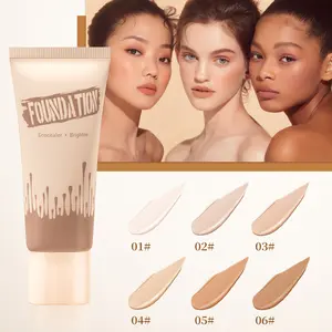 Lightweight Oil Control Foundation Cream, Moisturizing Long-Lasting Makeup Base, Available in 6 Colors, Suitable for Various Skin Types
