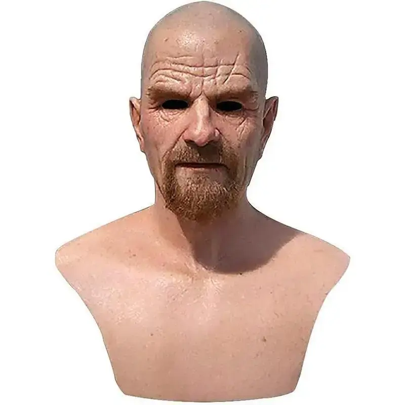 Realistic Bald Old Man Mask,Breaking Walter White Mask Adult Halloween Party Props Latex(Sheets) Realistic Bald Old Man Mask,Breaking Walter White Mask Adult Halloween Party Props Latex(Sheets)