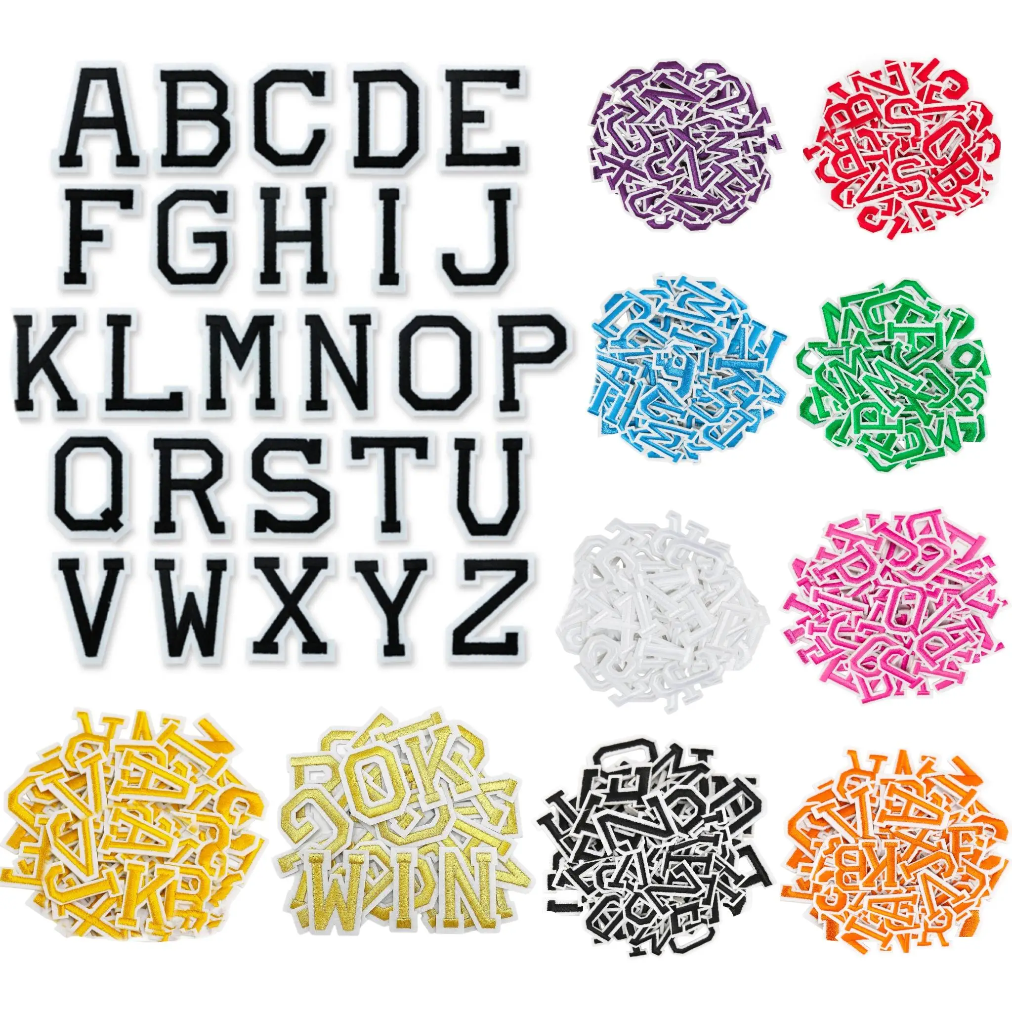 A-Z Letter Pattern Embroidery Patch, 26/36pcs Ironing Patches, DIY Embroidery Accessories for Clothes, Jacket, Hat, Book, Backpack