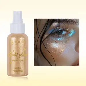 Music Festival Summer Face Body Highlighter Spray, Multi-Use Shimmer Finish, Long-Lasting Light Coverage, Non-Toxic, Suitable for Any Skin Tone