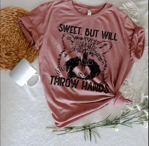 Raccoon shirt , Adorable Raccoon Graphic Women's Tops, Bella Canvas T-Shirts, Screen Printed shirt , Breathable Casual Wear