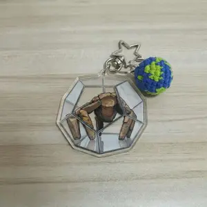 Project Hail Mary Rocky Acrylic Keychains with Earth Crochet, Rocky Keychains, Amaze fan art, Mini Grace Figurine.