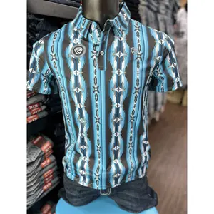 Rock And Roll Aron RR Aztec Printed polo Teal