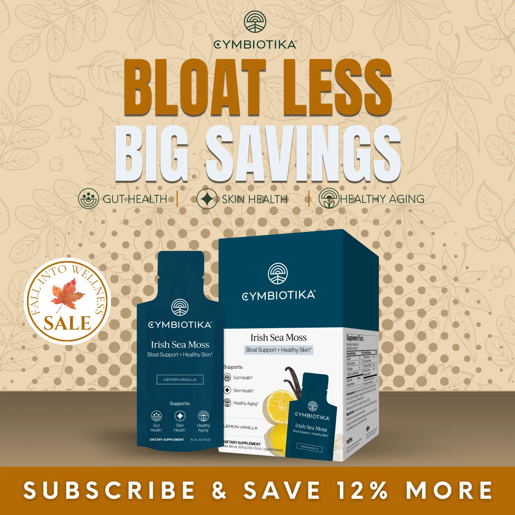 Irish Sea Moss | 12-Packet Starter Kit | Gut Health, Radiant Skin & Thyroid Support | Reduce Bloat & Hormonal Balance | Cellular Energy & Healthy Aging | with Aloe, Tribiome & Rējen | No Gel, No Refrigeration | Plant-Based | Third-Party Tested