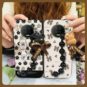 Black pearl pendant Waterproof Phone Case For Infinix X690/Note7 silicone Cartoon Dirt-resistant cute Anti-knock protective case Back Cover Skin-friendly feel Simplicity