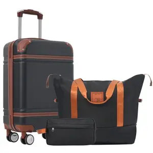 Hardshell Luggage Sets with Bags Carry-on Suitcase Double Spinner Wheels with TSA Lock ,Single Vintage Luggage 20 IN