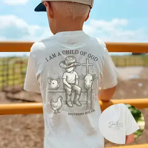 Cowboy Child Of God Boy’s Youth and Adult Sweatshirt or T-Shirt, #southern clothes, toddler boy clothes, western clothes, Jesus shirt, fishing shirt, trending tee, youth clothing, country boy shirt, gift for son and daughter, family shirt