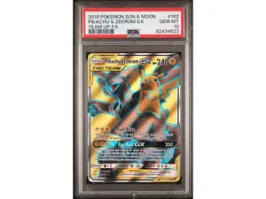 2019 Pokemon Sun and Moon Team Up Pikachu/Zekrom Gx #162 PSA 10