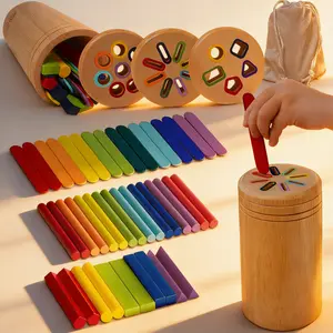 3-in-1 Fine Motor Skills Learning Toy | Wooden Toddler Educational Toy, Color Sorting Stress-Relief Sensory Toy, Gift for Boys and Girls