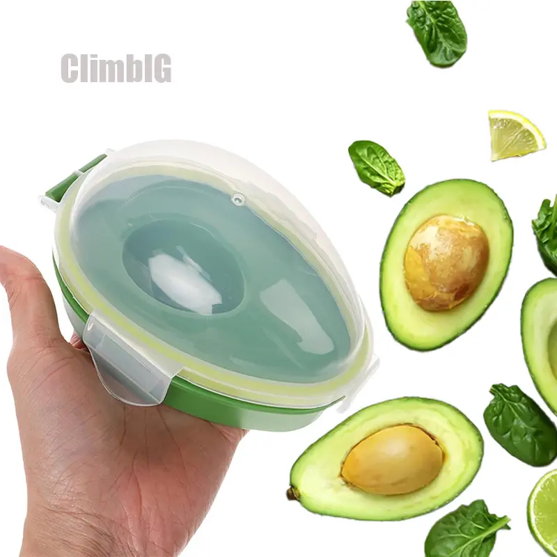 Reusable Avocado Saver Container,Pod Food Storage Keeper with Flip-Top Lid, Refrigerator Produce Storage Box, Dishwasher Safe Kitchen Gadget for Avocado & Cut Fruit,Outdoor