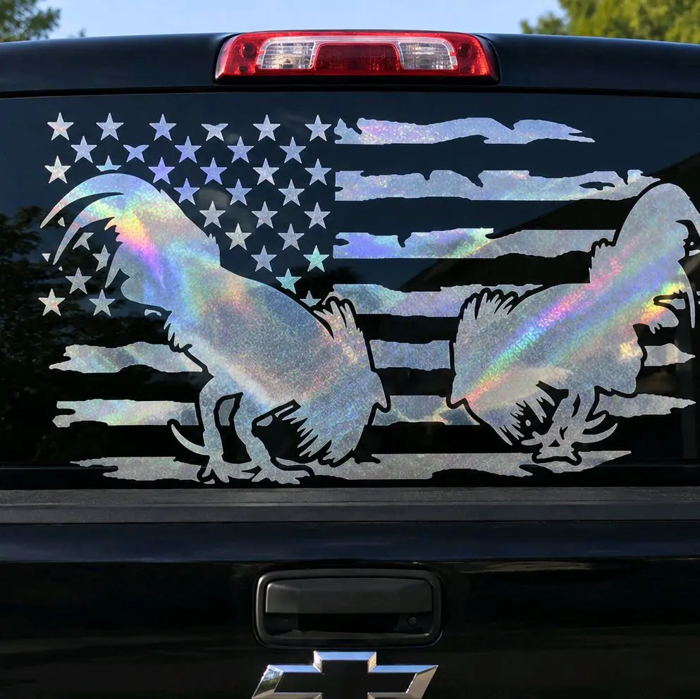 American Gamefowl American Flag Decal - Gamefowl Enthusiasts Sticker for Cars, Trucks #003