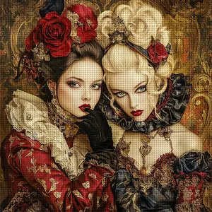 Rose Cross Stitch Kit Set, Colorful Embroidery Design for Home Wall Decor & Gifts, Unframed, Detailed Stitches, 14x14 Inches