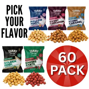 Tommy Popcorn Sixty Pack | Sweet Gourmet Popcorn | Viral Snack Gift