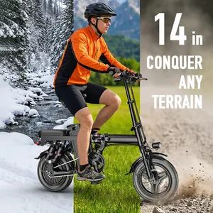 500W folding electric bike, standard, 48V 15Ah detachable lithium-ion battery, fashionable 14-inch commuter folding electric bike, original charger included as a gift