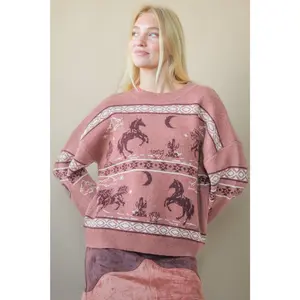 Western Express Knit Sweater - Small Mauve remains