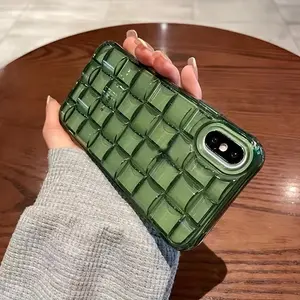 Simple Transparent Green Three-dimensional Braid For Iphone 11 12 13 14 15 16 Pro Max Phone Case 16 pro max cover