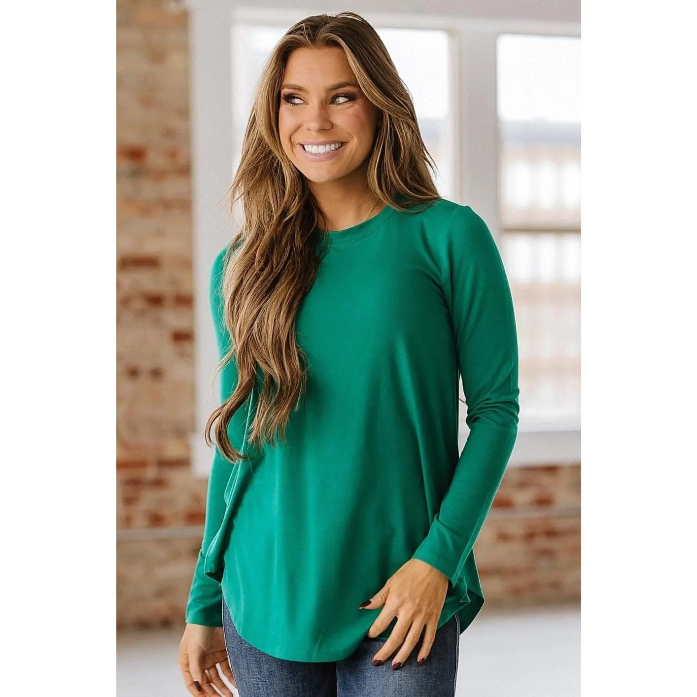 SALE - Long Sleeve Crew Neck Swing Tunic