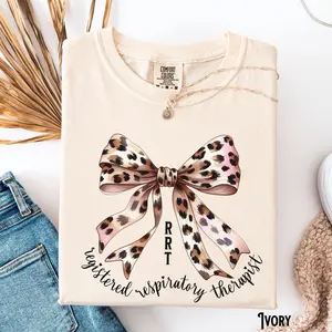 Respiratory Therapist T-Shirt - Leopard Coquette Lungs Comfort Colors Gift For RRT Registered Respiratory Therapist