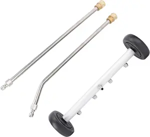 16" Undercarriage Cleaner Kit, Pressure Washer Accessory to Clean Cars, Trucks, SUVs, Includes Swivel Caster