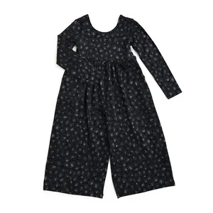 Ash Black Leopard WIDE LEG ROMPER Bamboo Hallowen Kids Outfit Gigi and Max