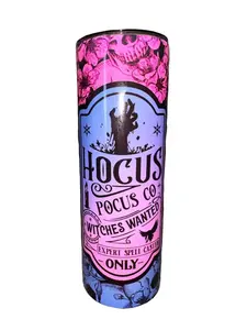 Hocus Pocus Witches Wanted - 20oz oz 20 oz. 20oz. - Skinny Straight Sublimation Tumbler - Amy's Tumbler Junkies - Your Favorite Tumbler Shop!