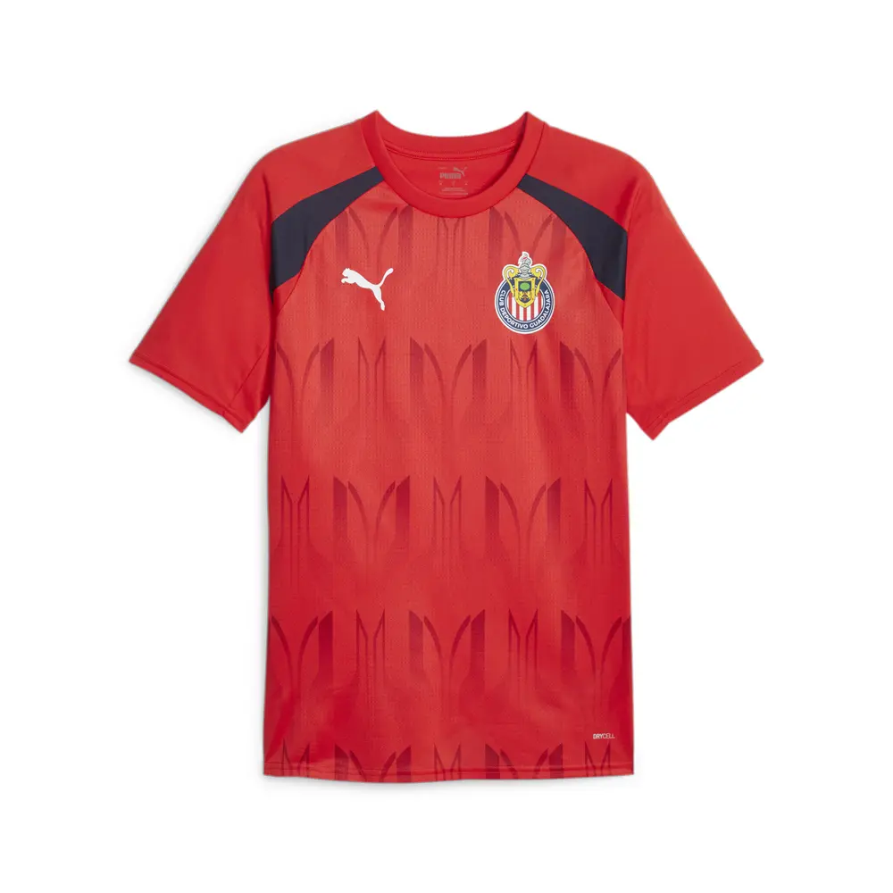 PUMA Mens Chivas Prematch Crew Neck Short Sleeve Jersey Soccer Cleats  - Red